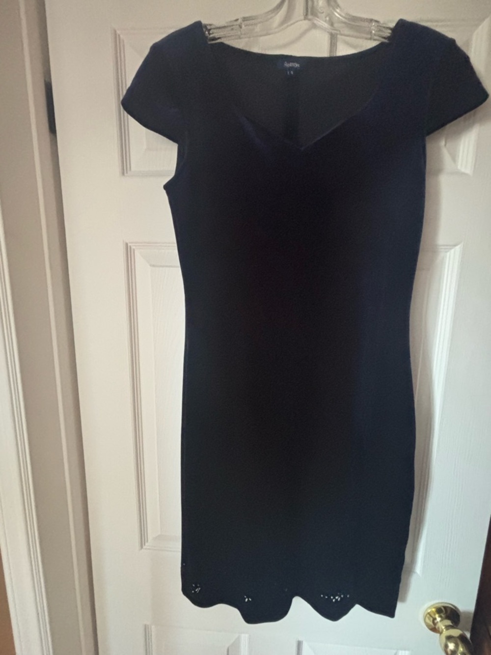 Apt. 9 Navy Cap-Sleeve Scalloped-Hem Mini Dress